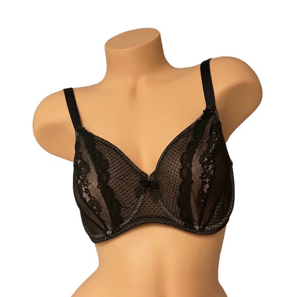 Wacoal 851143 Absolutely Fabulous Black Lace Underwire Bra 38C - Picture 2 of 5